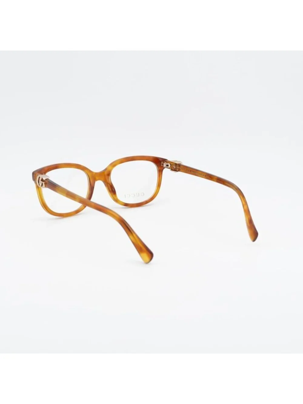 Gucci GG1075O 002 Eyeglasses Light Havana 48mm Square Frame - Picture 3 of 10